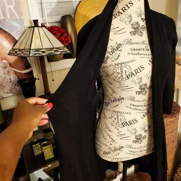 Kensar Classic Black Stylish Duster Cardigan Sz S - Picture 6 of 13